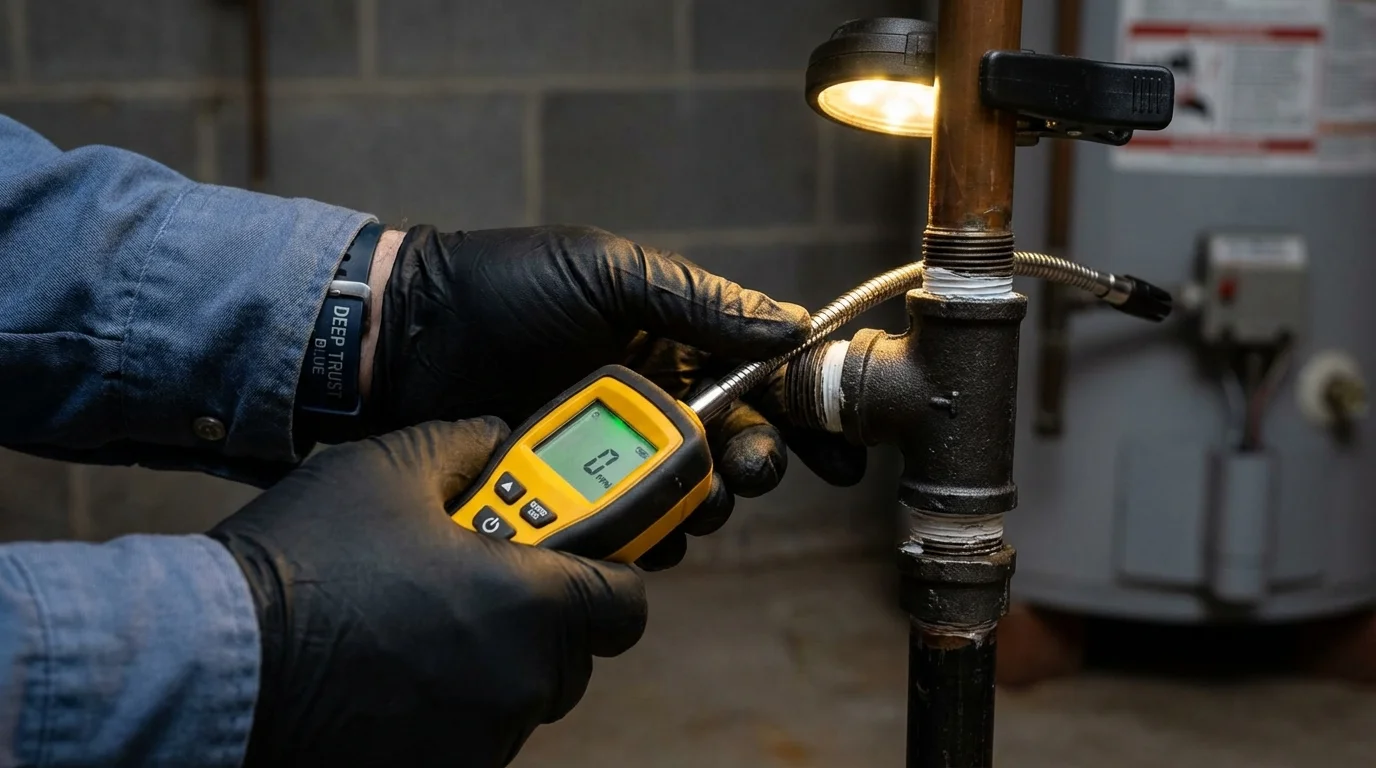 Gas leak detection with electronic sniffer by Johns Plumbing LLC in Gloversville